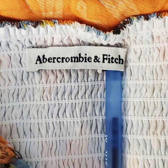 Abercrombie and Fitch Yellow Floral Slim Midi dress Adjustable Straps Size Small - Picture 10 of 11